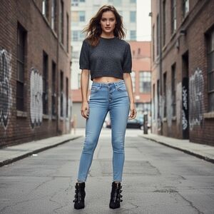 Rag & Bone Montana Nina High Rise Exposed Button Ankle Skinny Jeans Size 24